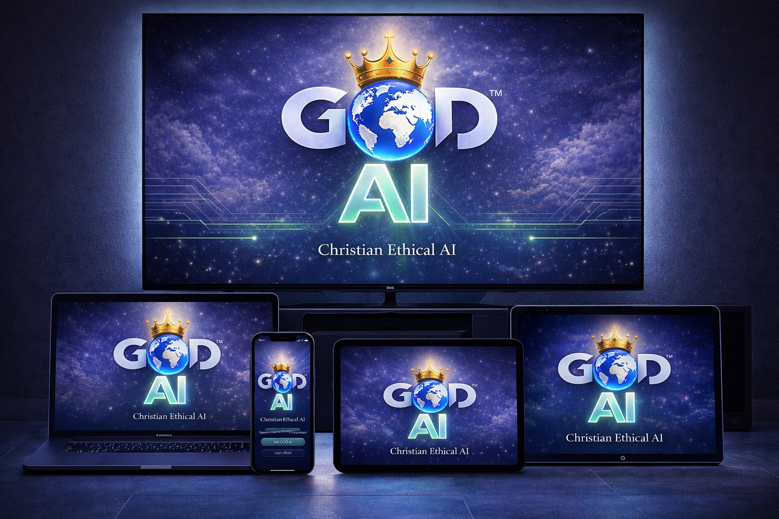 GOD AI — Available on TV, Laptop, Tablet, and Phone
